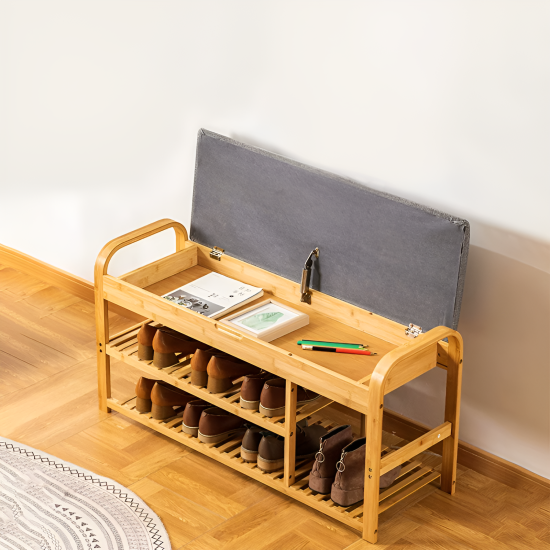 Wood Bench With Storage
